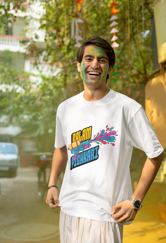 Balam Pichkari Holi T-Shirt – Vibrant, Playful Design